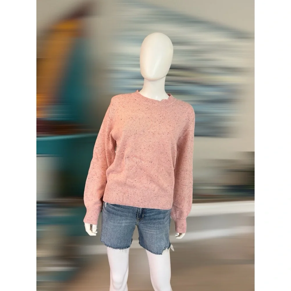 CLOUD TEN Mauve pink fringe back sweater S M L - Picture 3 of 7